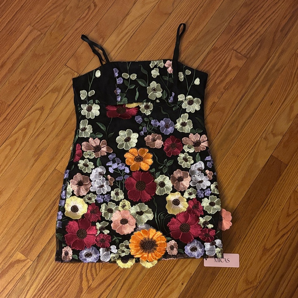 Floral Embroidered mini dress